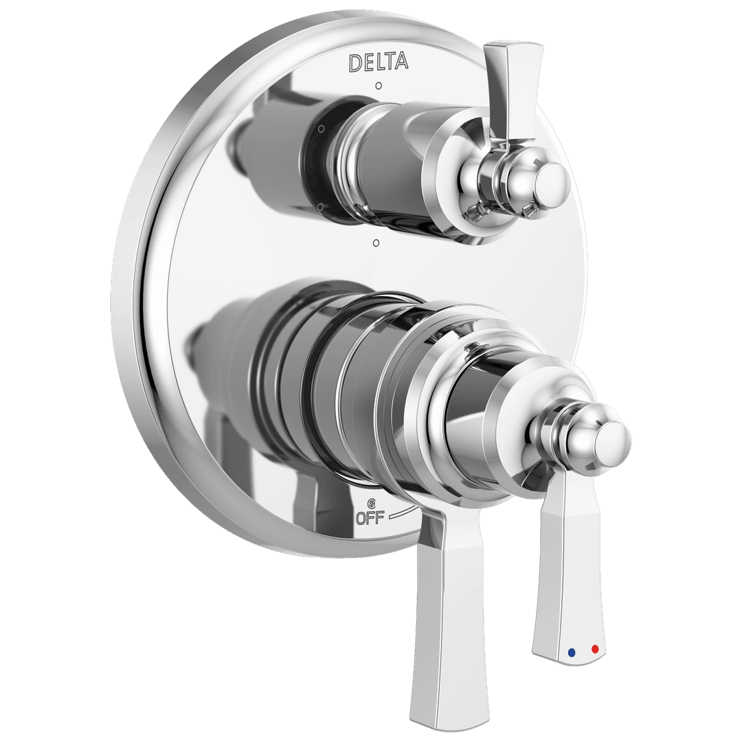 DorvalE Traditional 2-Handle Monitor 17 Series Valve Trim with 6 Setting Diverter - Chrome by Delta Faucet