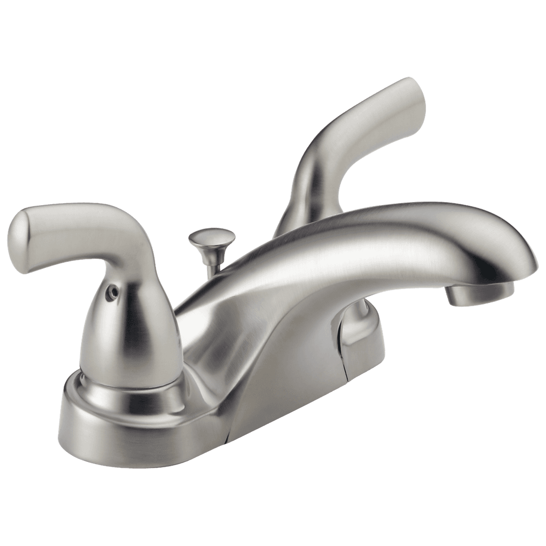 Foundations Two Handle Centerset Bathroom Faucet - Stainless by Delta Faucet